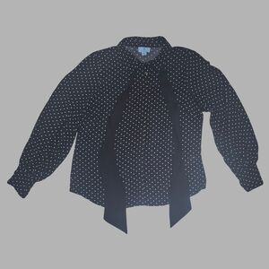 CeCe long-sleeve button-down blouse